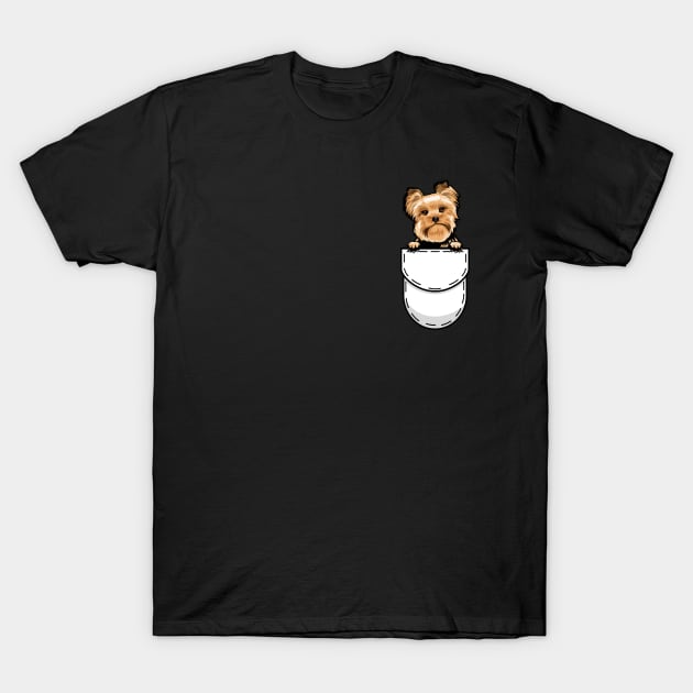 Funny Yorkshire Terrier Pocket Dog T-Shirt by Pet My Dog